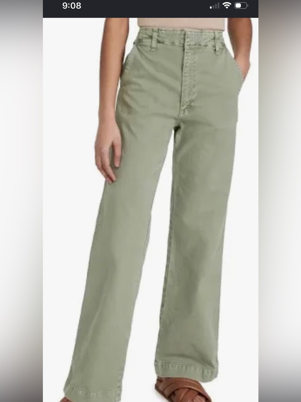 AMO Claudette Wide leg pants- Olive Green